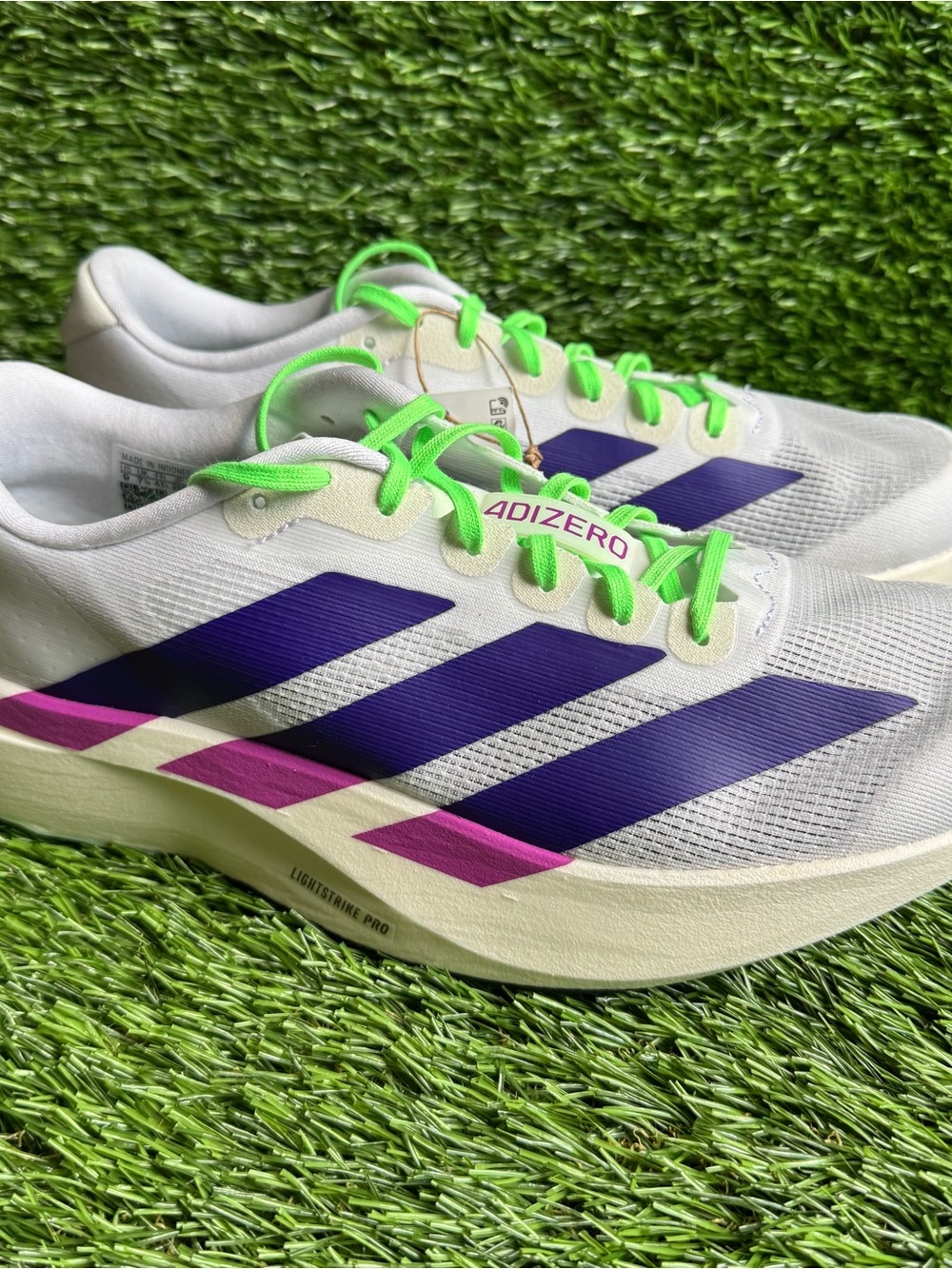 Adidas Adizero Evo SL Lime Purple Burst Size 9 Womens Shoes Running New JS4456